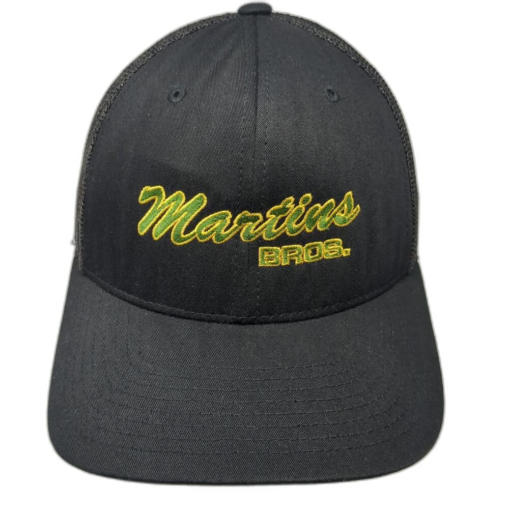 Flexfit Baseball Cap Black Green Gold One Size Martins Bros Hilmar Gustine Hat